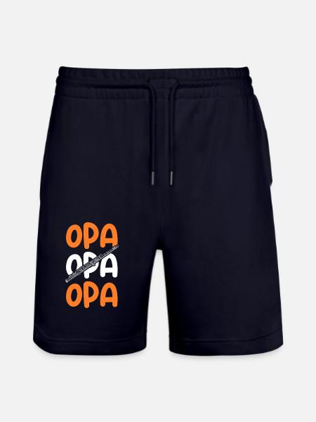 Flutist Grandpa Flute - Stanley/Stella Trainer Unisex Organic Jogging Shorts - dark navy