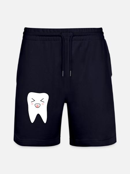 Tooth, teeth, dentist - Stanley/Stella Trainer Unisex Organic Jogging Shorts - dark navy