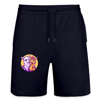 Alway be Friends - Stanley/Stella Unisex Bio Joggingshorts Trainer  - Dark navy - Vorne - Nik (191cm) & Marisol (170cm)
