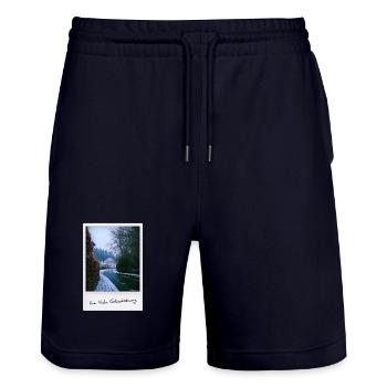 Life Glücksburg - Stanley/Stella Trainer Unisex Organic Jogging Shorts - dark navy - Front - Nik (191cm) & Marisol (170cm)