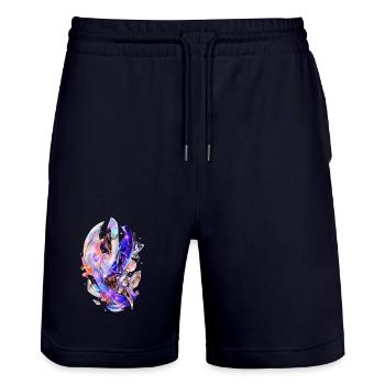 Opal crystal monolith - Stanley/Stella Trainer Unisex Organic Jogging Shorts - dark navy - Front - Nik (191cm) & Marisol (170cm)