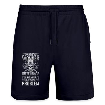 Bergmann Schacht Hacke Kumpel - Stanley/Stella Unisex Bio Joggingshorts Trainer  - Dark navy - Vorne - Nik (191cm) & Marisol (170cm)