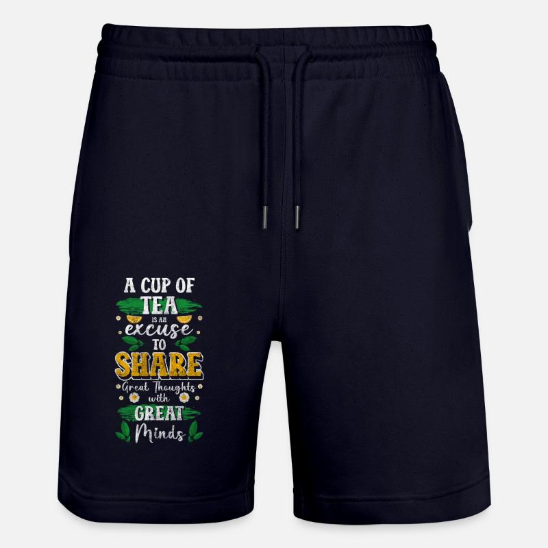 Teetrinker Gemütlich Getränk - Stanley/Stella Unisex Bio Joggingshorts Trainer  - Dark navy