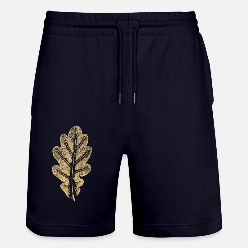 Eichenblatt - Khaki- Blatt/ Eiche/ Baum - Stanley/Stella Unisex Bio Joggingshorts Trainer  - Dark navy