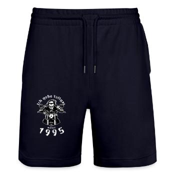 30. Geburtstag Ich gebe Vollgas seit 03/1995 - Stanley/Stella Unisex Bio Joggingshorts Trainer  - Dark navy - Vorne - Nik (191cm) & Marisol (170cm)