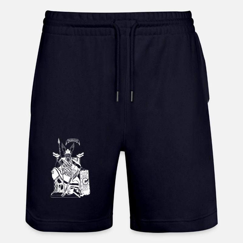 Odin auf Thron weiß - Stanley/Stella Unisex Bio Joggingshorts Trainer  - Dark navy