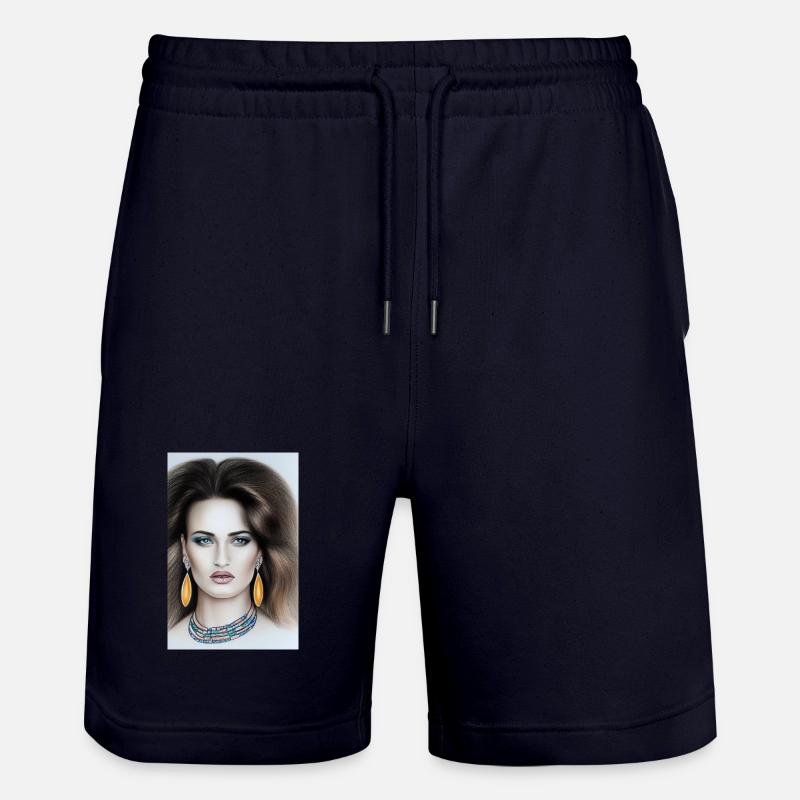 Femme avec des bijoux - Short de jogging bio TRAINER Stanley/Stella unisexe - marine foncé