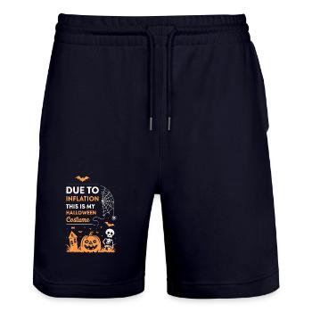 Halloween Inflation My Costume - Stanley/Stella Trainer Unisex Organic Jogging Shorts - dark navy - Front - Nik (191cm) & Marisol (170cm)