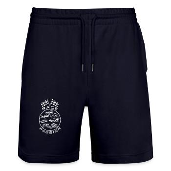 Vehicle and Speed Racing Race Passion - Stanley/Stella Trainer Unisex Organic Jogging Shorts - dark navy - Front - Nik (191cm) & Marisol (170cm)