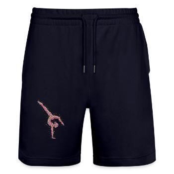 Gymnast Gymnastics Handstand Floor Walk - Stanley/Stella Trainer Unisex Organic Jogging Shorts - dark navy - Front - Nik (191cm) & Marisol (170cm)