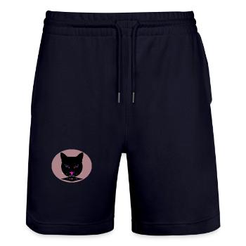 Farbige Rund Darstellung eines schwarzen Panters - Stanley/Stella Unisex Bio Joggingshorts Trainer  - Dark navy - Vorne - Nik (191cm) & Marisol (170cm)