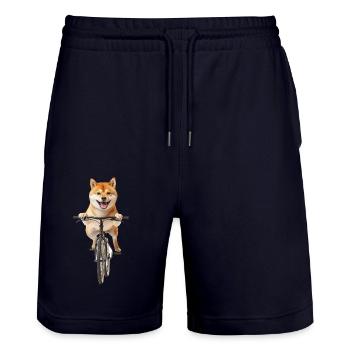 Shiba Inu - Stanley/Stella Unisex Bio Joggingshorts Trainer  - Dark navy - Vorne - Nik (191cm) & Marisol (170cm)