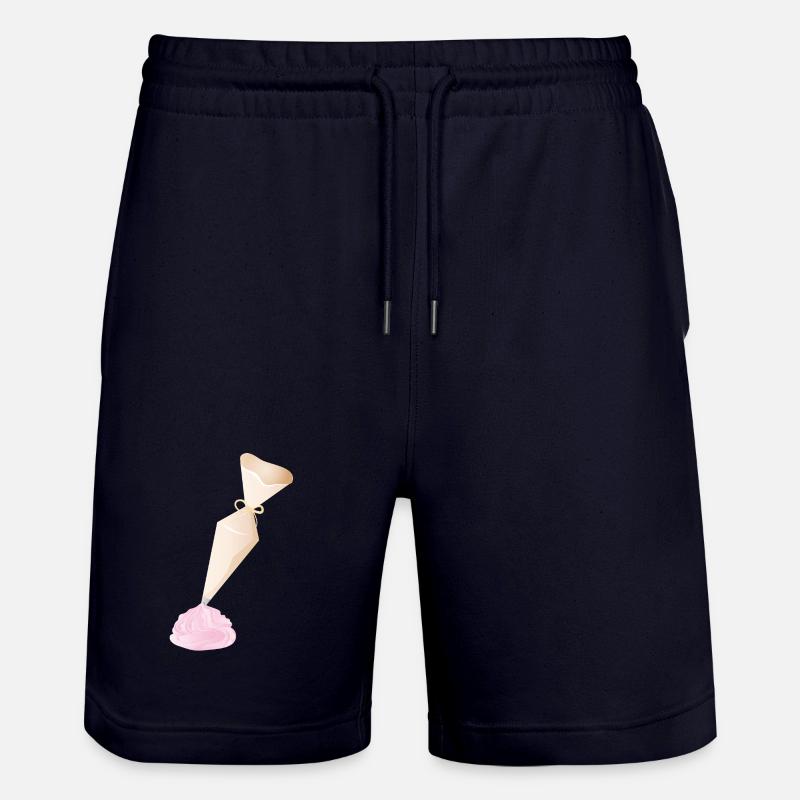 Sahnespritzbeutel mit rosa Häubchen - Stanley/Stella Unisex Bio Joggingshorts Trainer  - Dark navy