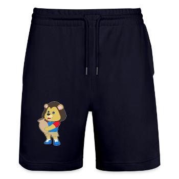 Lion Vase - Stanley/Stella Trainer Unisex Organic Jogging Shorts - dark navy - Front - Nik (191cm) & Marisol (170cm)