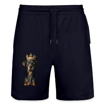 Doberman - Short de jogging bio TRAINER Stanley/Stella unisexe - marine foncé - Devant - Nik (191cm) & Marisol (170cm)