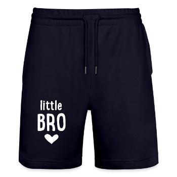 Little Bro - Stanley/Stella Trainer Unisex Organic Jogging Shorts - dark navy - Front - Nik (191cm) & Marisol (170cm)