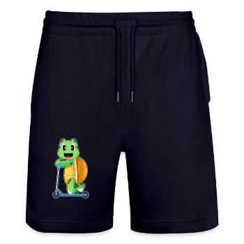 Scooter tortue - Short de jogging bio TRAINER Stanley/Stella unisexe - marine foncé - Devant - Nik (191cm) & Marisol (170cm)