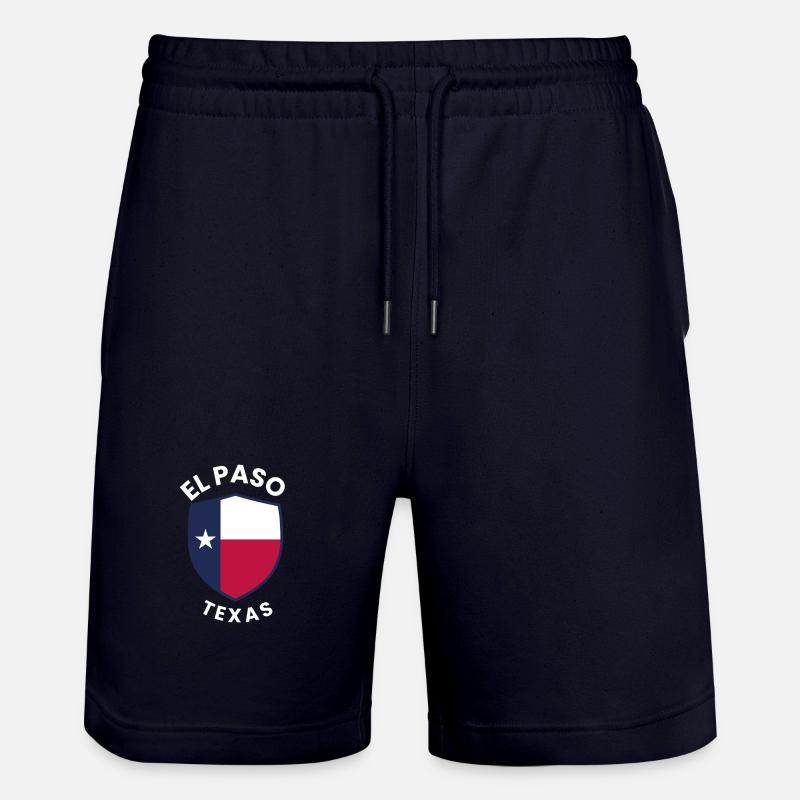 El Paso Texas Shield Flag - Stanley/Stella Trainer Unisex Organic Jogging Shorts - dark navy