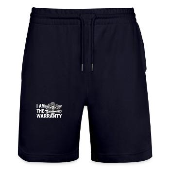 Ich bin die Garantie - I AM THE WARRANTY - Stanley/Stella Unisex Bio Joggingshorts Trainer  - Dark navy - Vorne - Nik (191cm) & Marisol (170cm)
