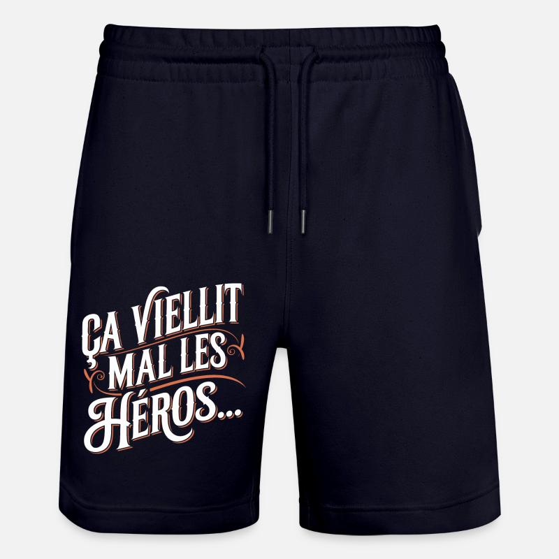 Ça vieillit mal les héros... - Short de jogging bio TRAINER Stanley/Stella unisexe - marine foncé