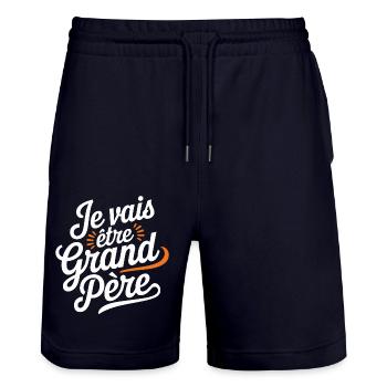 Je vais être grand-père - Short de jogging bio TRAINER Stanley/Stella unisexe - marine foncé - Devant - Nik (191cm) & Marisol (170cm)