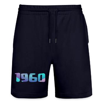 1960er Jahre Geburtstagsgeschenk Vintage 1960er Retro 1960er Jahre - Stanley/Stella Unisex Bio Joggingshorts Trainer  - Dark navy - Vorne - Nik (191cm) & Marisol (170cm)