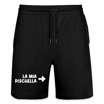 My Pischella - Stanley/Stella Trainer Unisex Organic Jogging Shorts - black - Front - Nik (191cm) & Marisol (170cm)