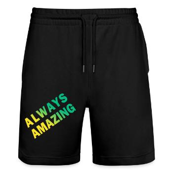 always amazing - Stanley/Stella Unisex Bio Joggingshorts Trainer  - Schwarz - Vorne - Nik (191cm) & Marisol (170cm)