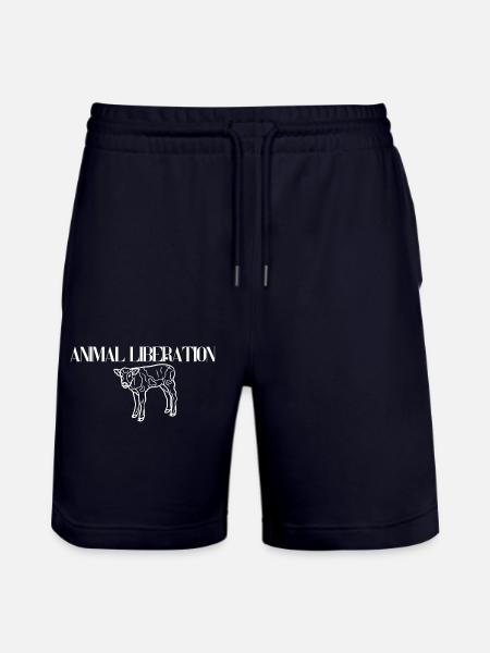 Animal Liberation - Stanley/Stella Trainer Unisex Organic Jogging Shorts - dark navy