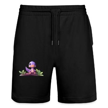 Tinysaure - Short de jogging bio TRAINER Stanley/Stella unisexe - noir - Devant - Nik (191cm) & Marisol (170cm)