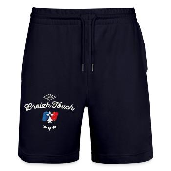Breizh touch - Stanley/Stella Trainer Unisex Organic Jogging Shorts - dark navy - Front - Nik (191cm) & Marisol (170cm)