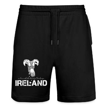 Ireland Irland - Stanley/Stella Unisex Bio Joggingshorts Trainer  - Schwarz - Vorne - Nik (191cm) & Marisol (170cm)
