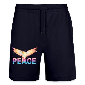 Paix - Short de jogging bio TRAINER Stanley/Stella unisexe - marine foncé - Devant - Nik (191cm) & Marisol (170cm)