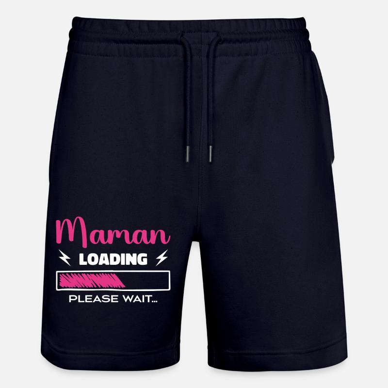 Mom loading Please Wait... - Stanley/Stella Trainer Unisex Organic Jogging Shorts - dark navy