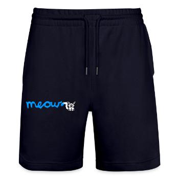 Painting Cat - Stanley/Stella Trainer Unisex Organic Jogging Shorts - dark navy - Front - Nik (191cm) & Marisol (170cm)