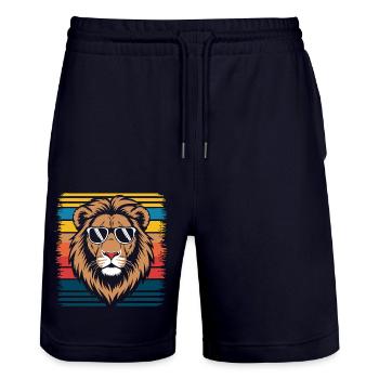 Lion Lion Animal Afrique - Short de jogging bio TRAINER Stanley/Stella unisexe - marine foncé - Devant - Nik (191cm) & Marisol (170cm)