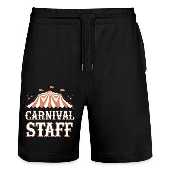 Zirkus Fasching Karneval - Stanley/Stella Unisex Bio Joggingshorts Trainer  - Schwarz - Vorne - Nik (191cm) & Marisol (170cm)