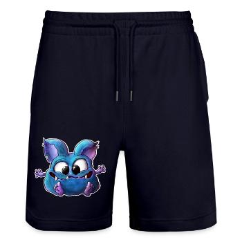 lass dich umarmen…. KuschelMonster - Stanley/Stella Unisex Bio Joggingshorts Trainer  - Dark navy - Vorne - Nik (191cm) & Marisol (170cm)