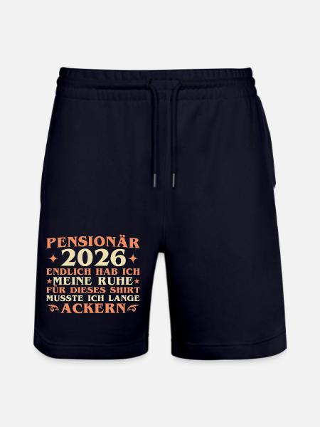 Colleague Farewell Pension 2026 - Pensioner - Stanley/Stella Trainer Unisex Organic Jogging Shorts - dark navy