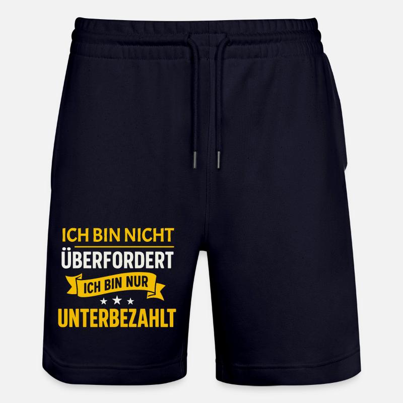 Pas submergé – juste sous-payé Spruch - Short de jogging bio TRAINER Stanley/Stella unisexe - marine foncé