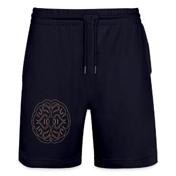 Brain01 - Stanley/Stella Unisex Bio Joggingshorts Trainer  - Dark navy - Vorne - Nik (191cm) & Marisol (170cm)