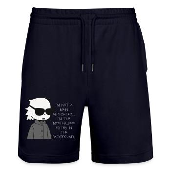 Extra Mysterious in the Background - Stanley/Stella Trainer Unisex Organic Jogging Shorts - dark navy - Front - Nik (191cm) & Marisol (170cm)