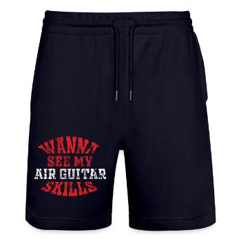 Je veux voir mes compétences à la guitare aérienne Design drôle de rocker - Short de jogging bio TRAINER Stanley/Stella unisexe - marine foncé - Devant - Nik (191cm) & Marisol (170cm)