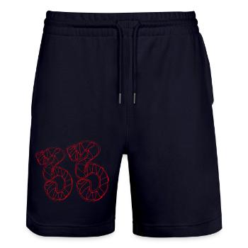 33rd Birthday - Stanley/Stella Trainer Unisex Organic Jogging Shorts - dark navy - Front - Nik (191cm) & Marisol (170cm)
