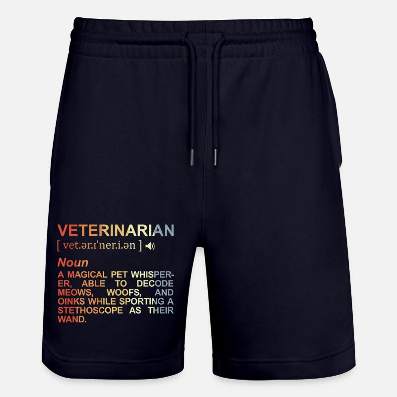 Veterinarian Meaning - Stanley/Stella Trainer Unisex Organic Jogging Shorts - dark navy