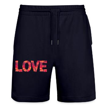 Love - Stanley/Stella Unisex Bio Joggingshorts Trainer  - Dark navy - Vorne - Nik (191cm) & Marisol (170cm)