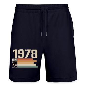 1978 Vintage - Retro 1978 Cadeau Anniversaire 1978 - Short de jogging bio TRAINER Stanley/Stella unisexe - marine foncé - Devant - Nik (191cm) & Marisol (170cm)