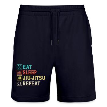 Eat Sleep Jiu-Jitsu Repeat Jiu jitsu - Short de jogging bio TRAINER Stanley/Stella unisexe - marine foncé - Devant - Nik (191cm) & Marisol (170cm)