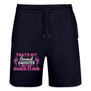 That's My Granddaughter On The Dance Floor - Stanley/Stella Trainer Unisex Organic Jogging Shorts - dark navy - Front - Nik (191cm) & Marisol (170cm)