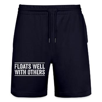 Summer River schwimmt gut mit anderen Float Trip - Stanley/Stella Unisex Bio Joggingshorts Trainer  - Dark navy - Vorne - Nik (191cm) & Marisol (170cm)